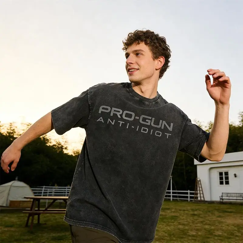 Men's Pro-Gun Graphic T-Shirt - Casual Cotton Seamless Smooth Round Neck All Season Streetwear Top for 2A Patriots, Soft Menswear Short Sleeve