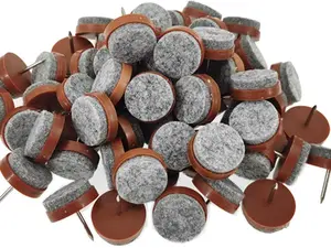 40pcs Furniture Felt Pad Heavy Duty Nail-on Chiar Slider Glide Pad Floor Protector for Wooden Furniture Chair Tables Leg Feet