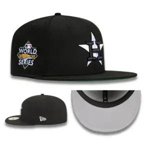 New Era Houston Astro Black Baseball Cap – 59FIFTY MLB Fitted Hat with Black H Logo Embroidery & World Series Patch, MLB Streetwear Fashion Trend, Urban Casual Style, Limited Edition Collector