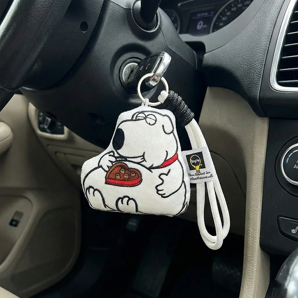 Funny Talking Brian Dog Keychain Toy Gag Gifts White Elephant