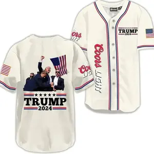 Trump Assassination Baseball Jersey Shirt, TrumPp Shooting Jersey - Adult & Youth Size