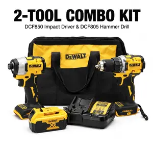 Professional Tool Kit｜DCF850 (3800IPM) Driver & DCF805 (2000RPM) Drill nm torque multipurpose screwdriver kit heavy-duty metal button screw removal cordless dcf512 open box mode control detachable high torque tire speed level unit pry concrete brushless