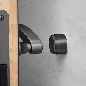 Door Stoppers for Wall Protector with Adhesive,  Door Knob Wall Protector, Spring Shock Absorption Technology, Door Bumpers for Walls, 1.38" Diameter, 0.94" Thickness