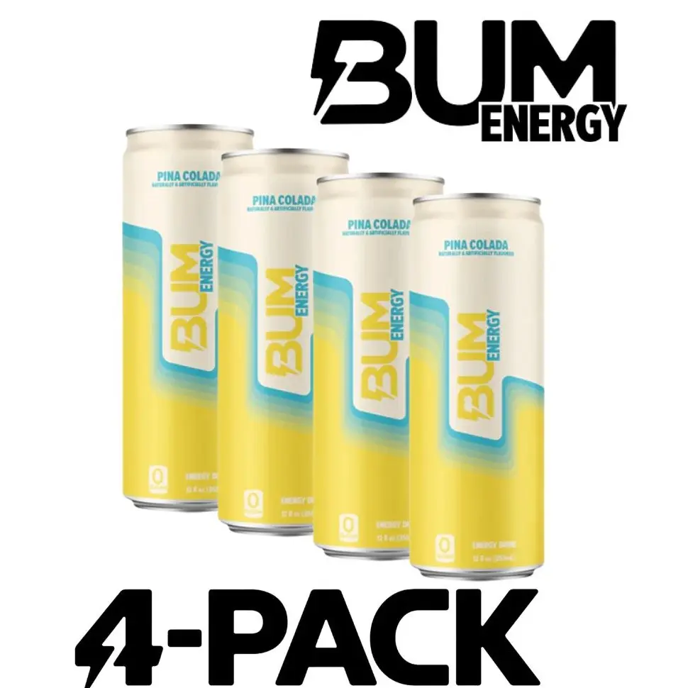 BUM Sugar-Free Natural Energy Drink 12-Pack (12 oz Each) - Lightly Carbonated, No Artificial Colors, Natural Caffeine & Citicoline, Low Calories, Raw Nutrition, Youth-Focused Brain Energizing Caffeinated Sports Beverage for Workout Energy & Focus, Brain E