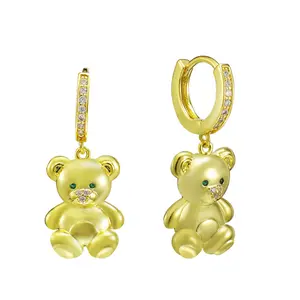 EVRY JEWELS Gold or Silver Plated Women's Honey Bear Earrings