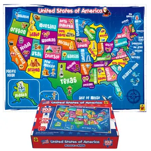 USA Map Puzzle for Kids Ages 4-8 - 103 Piece United States Geography Jigsaw Puzzles - 18x24 Large Floor Puzzle with State Shaped Pieces - Educational Learning Toy Gift for 4 5 6 Year Old