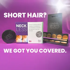 Neck Less No Trace Bundle for Short Hair | Patented Neck Lift Strips + Concealer Kit | Medical-Grade, Hypoallergenic, 10-Hour Hold | Invisible Under Pixie Cuts, Bobs & Updos | Best Neck Tape