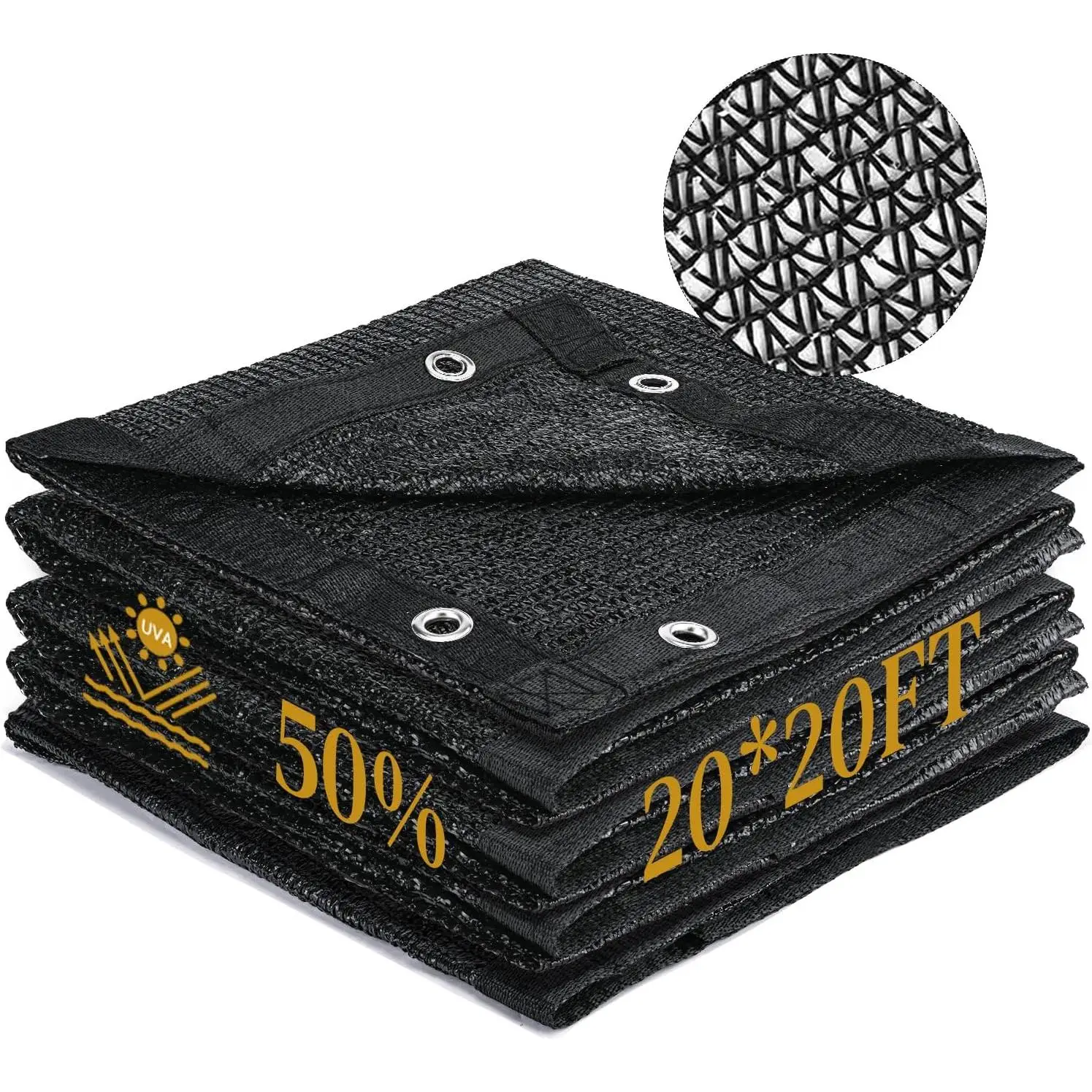 Garden 50% Shade Cloth, 20 x 20 FT Sun Shade Mesh Tarp with Reinforced Grommets, Durable HDPE Material Outdoor Shade Cloth for , Greenhouse, Pergola a