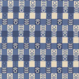 The Henhouse | Flower | Plaid Checks & Plaids Gingham | Cobalt | 48436 17