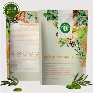 Anti-Inflammatea Loose Leaf Herbal Tea with Ginger Turmeric Peppermint Vegan Organic Caffeine-Free Ayurvedic Blend