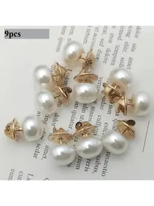 4 pieces / 7 pieces / 9 pieces imitation pearl non-slip snap buttons, decorative bow pins, a solution for wardrobe mishaps without sewing, plastic imitation pearl semi-circular buttons, multi-functional, suitable for art, craft and sewing supplies, 0.47 i