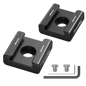 SmallRig Anti-Twist Cold Shoe Mount Adapter (4pcs) with 1/4"-20 Screws, for Flash LED Light Monitor Microphone, with Anti Twist Pins, Compatible with SmallRig Cage - 5033