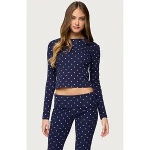 Edikted Women's Daliya Polka Dot Long Sleeve Top