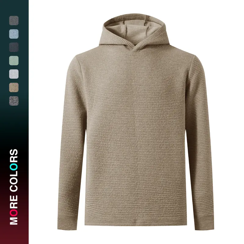 MAELREG Hoodies for Men Micro Texture Solid Color Sweatshirts Athletic Golf Midlayer Unisex Mens Hoodies Pullover Shirt