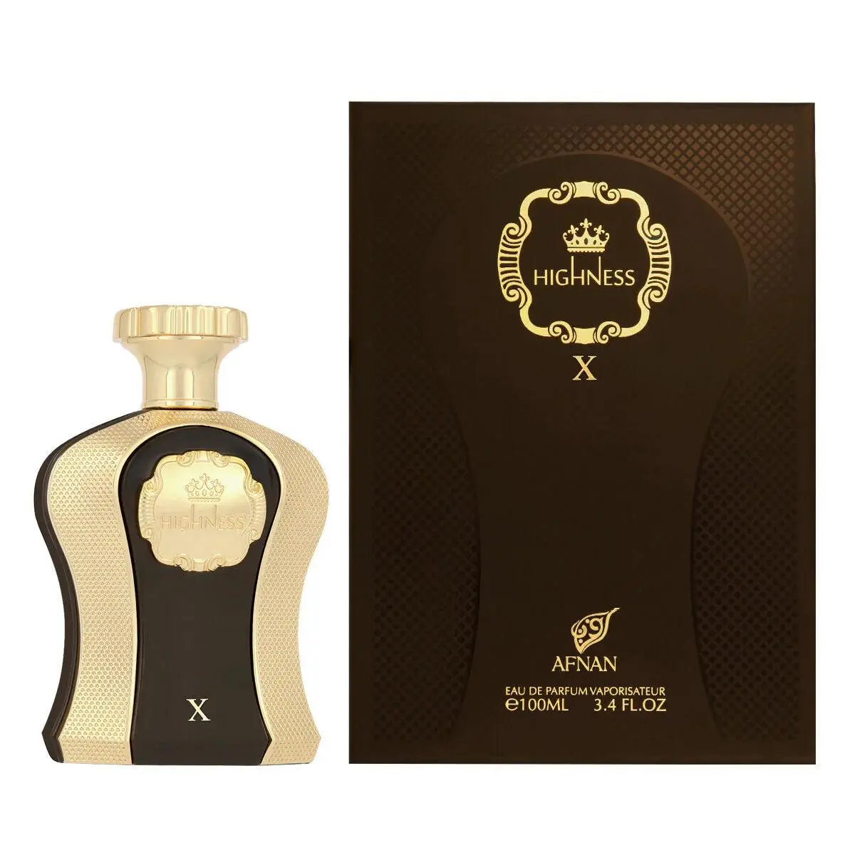 Afnan Highness X Brown Eau de Parfum, Aromatic Wood Fragrance with Spicy and Earthy Notes, Unisex EDP Perfume Spray, 100ML (3.4oz)