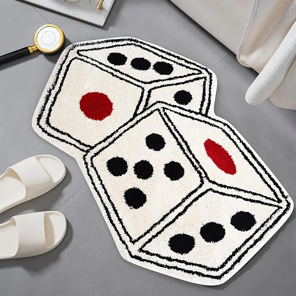 Dice Shaped Rug, 1 Count Non-slip Soft Floor Mat, Decorative Carpet for Home Living Room Bedroom, Bedside Rug, Room Decor Rug
