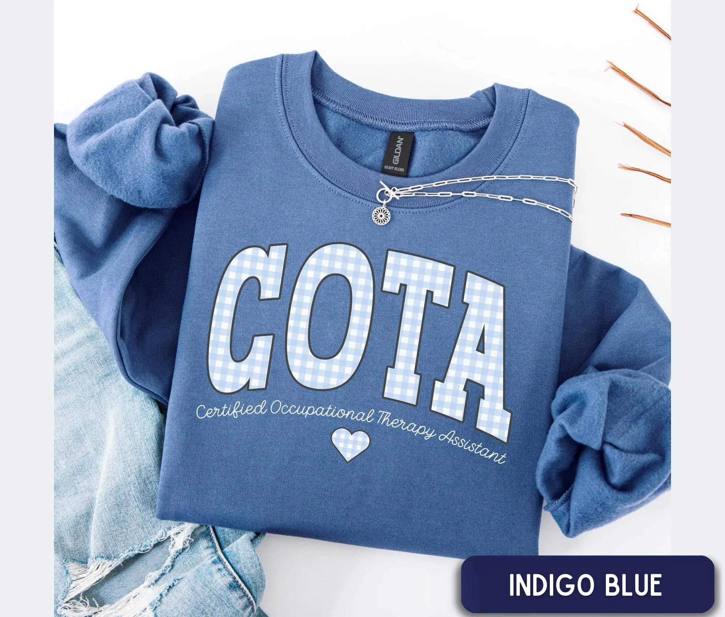 COTA Sweatshirt, Occupational Therapy shirt, Gingham Cota, OT Assistant Gift, Therapist Appreciation Shirt, OT gift, Therapist gift