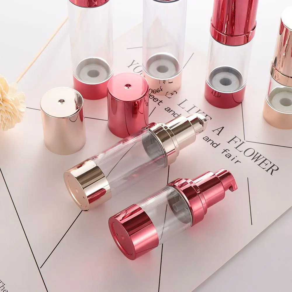 15/30/50ml Makeup Tool Squeeze Pump Empty Refillable Bottle Cosmetic Holder Lotion Vacuum Bottle Cream Container