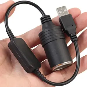 Car Cigarette Lighter Socket USB 5V To 12V Converter Adapter Wired Controller Plug Connector Adapter Auto Interior Accessories