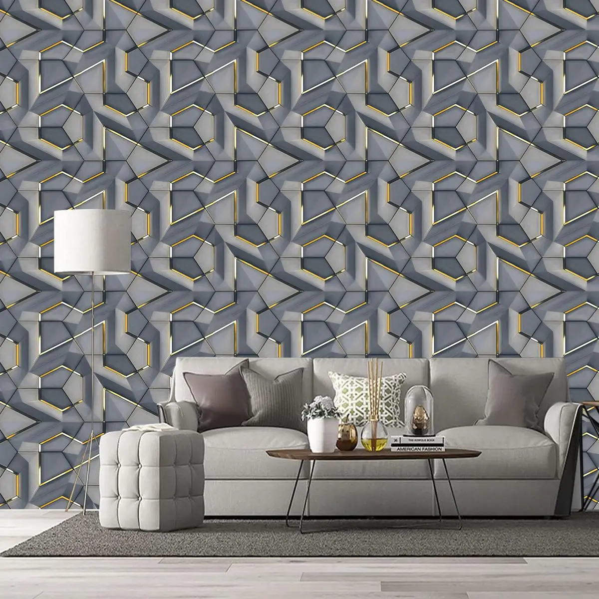 Imitation 3D Decorative Wallpaper Roll, Peel and Stick Wallpaper Designs, Waterproof Self-Adhesive Checkered Wall Stickers, Removable and Strong Adhesive for Home Decor