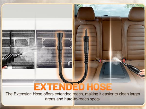 Phueut 1250W Pressurized Steam Cleaner with 11-Piece Accessories 360-Degree Angle for Floor Grout Tile Grease Multipurpose Home Cleaning Tool 15.2OZ Water Tank Capacity