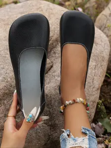 High-Quality Women's Mary Jane Shoes, Slip-On Round Toe Synthetic Flat Shoes, Tpr Sole Cushioning, Comfortable All-Season Wear, Mary Jane Flats