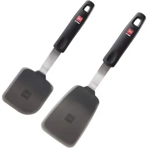 DI ORO Spatulas for Kitchen Use - Forever Warranty - 600°F Heat Resistance Silicone - Turner Spatula Set for Cooking - BPA Free Wide Pancake Spatulas - Egg Flippers for Nonstick Cookware Safe (2pc)