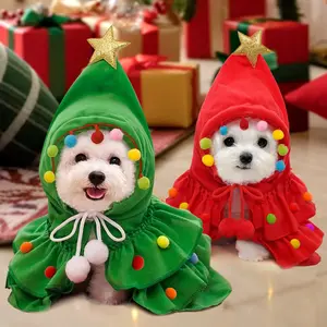 Pet Christmas Costume Set, Tree Shape Pet, Small Medium Dogs Cats Poodle, Holiday Dress Up Clothes, Festive Pet Clothing