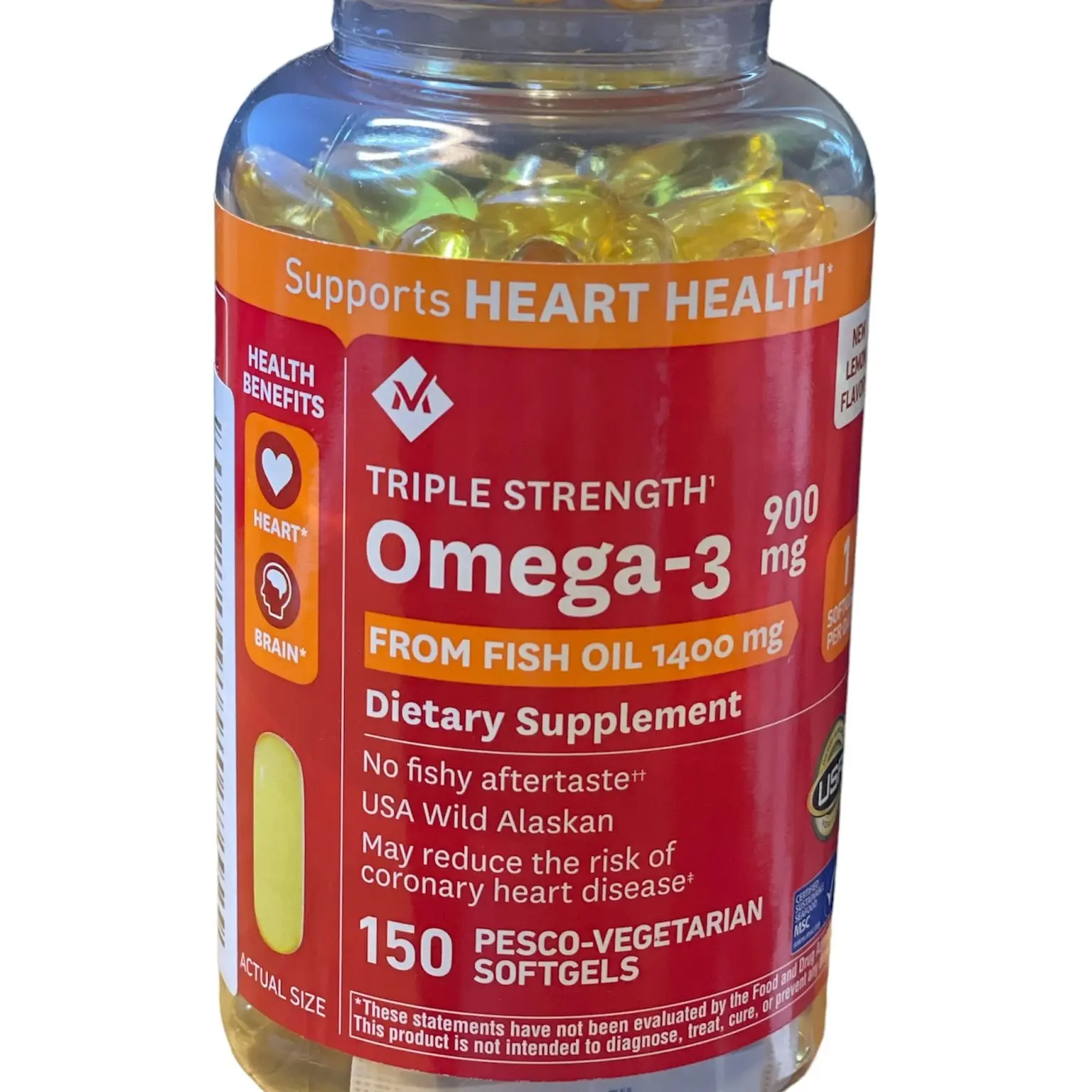 900 mg. Triple Strength Omega-3 from Fish Oil (150 ct.) - Supports Heart Health