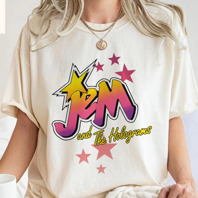 3stylershop T-Shirt Donna Jem And The Holograms Logo Vintage - Rock And Roll Cartoon 103225693