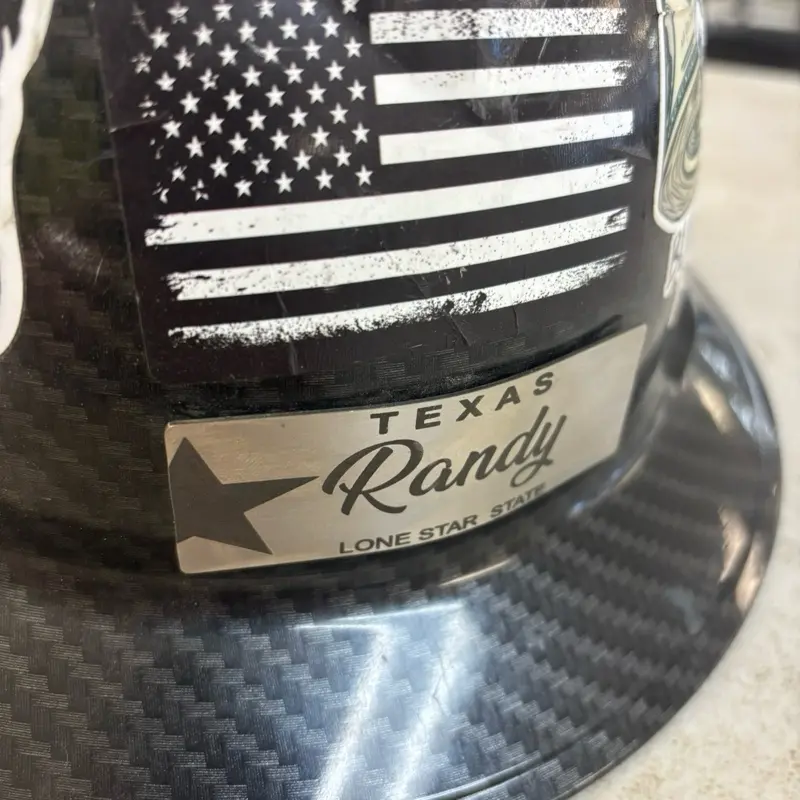 Hard hat name plate