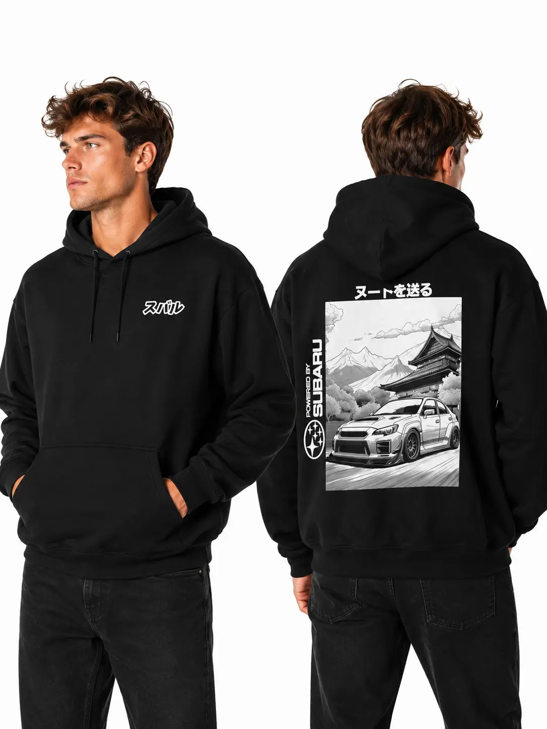 Subaru WRX STI Hoodie, Japanese JDM Car Long Sleeve, Anime Style Subaru Hoodie, Street Racing Apparel Gift for Car Enthusiasts