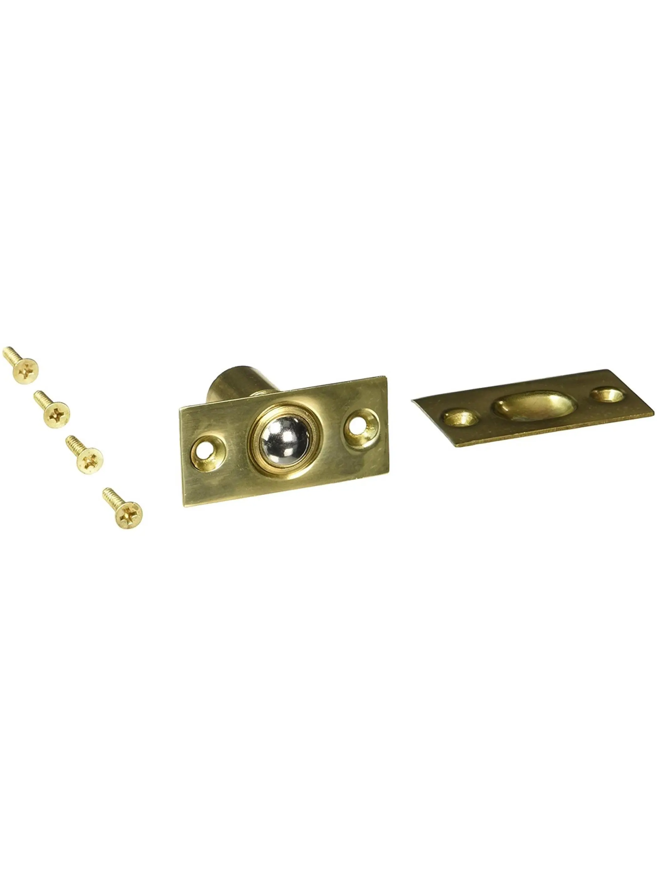 Deltana BC218U US3 Architectural Quality Polished Brass Ball Catch - Square Corners, Solid Construction