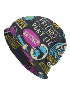 1 PC Bonnet Homme Outdoor Thin Hat Hellfire Club Skullies Caps For Men Women Novelty Fabric Hats