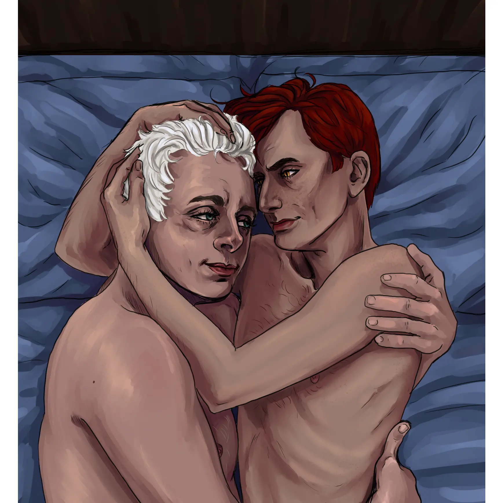 Cuddle Print Decor Poster Good Omens Ineffable Husbands Artistic Aziraphale Crowley