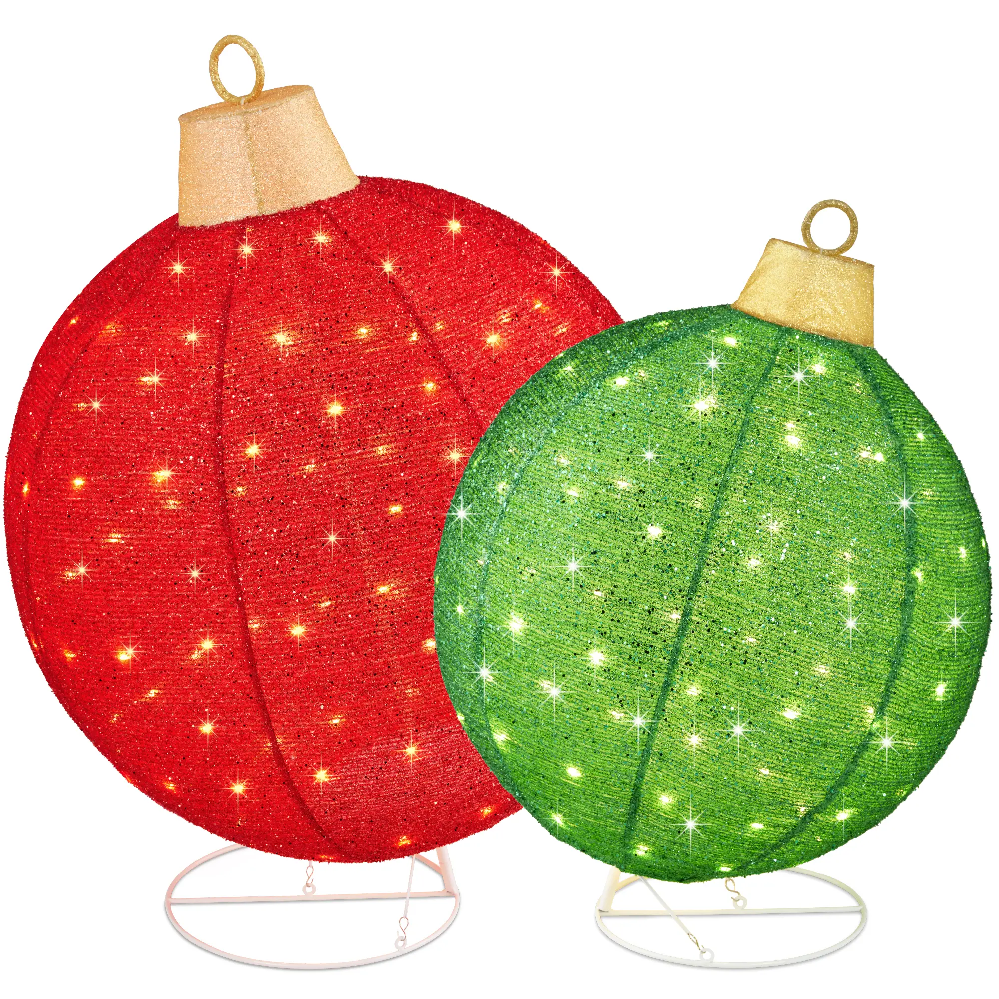 Best Choice Products 2pc Large Outdoor Christmas Ornament Set, Lighted Pop-Up Ball Holiday Décor Best Choice Products 2pc Large Outdoor Christmas Ornament Set, Lighted Pop-Up Ball Holiday Décor
