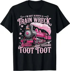 [100% Cotton] I’m not always a train wreck T-shirt on Comfort Colors Summer Everyday Style Shirtsleeve love casual comfortable super soft relaxed fit unisex Sizing womenswear Streetwear vintage Crewneck Printed Loose Graphic Top Shortsleeve