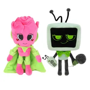 Dandy's World Plush Set, Flower Girl & TV Robot Character Stuffed Dolls, Soft Game Peripheral Plushies for Kids & Fans