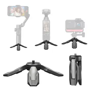 AOCHUAN Mini Tripod with 1/4" Screw, Portable Desktop Stand & Grip Handle for DJI/AOCHUAN/HOHEM Gimbal Stabilizer, Camera, Phone Vlog Shooting, Selfie Tripod Stand, Cell Phone Tripod