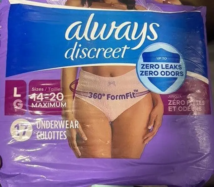 Always Discreet Adult Incontinence Underwear for Women Size Large 17 Count NIP