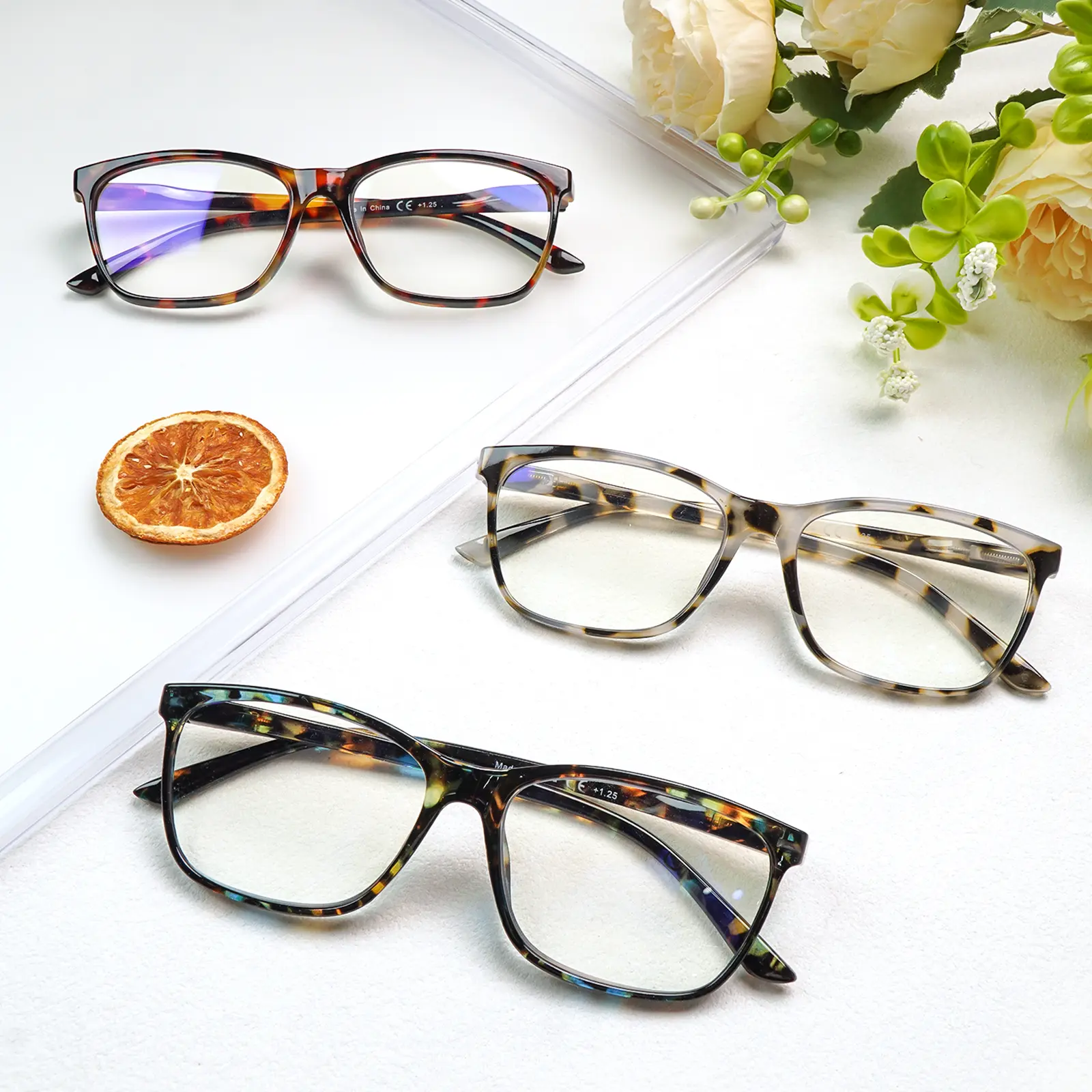 3-Pack Progressive Multifocal Blue Light-Blocking Reading Glasses - High Quality Eyewear with 3 Levels of Vision Adjustment, UV Protection Lenses, Spring Hinges, Lightweight, No Pressure to Wear, Ideal for Daily Commutes, Outdoor Activities, Giftable