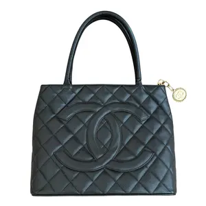Pre-owned CHANEL Tote Tote Bags Bags Bags Bags Bags CC caviar black leather medallion bag authentic with COA and dust bag