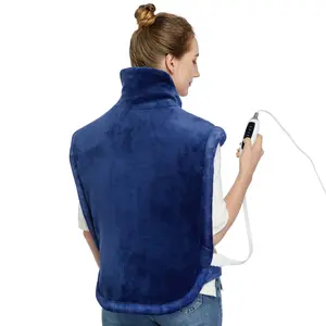 【Christmas Gift】Large Electric Heating Pad for Neck & Shoulders - 33"x22", Fast Heating, 4 Heat Settings, Auto Shut Off for Pain Relief (Blue)