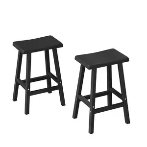 Bar Stools Set of 2, Weather-Resistant Resin Bar Stools with Ergonomic Saddle Seat for Patio, Balcony & Kitchen Counter (24” / 29” Height)