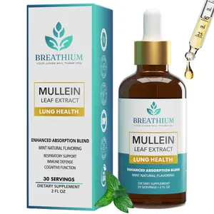 BREATHIUM Liposomal Mullein Drops – Natural Lung Cleanse & Gut Health Support – Dual Detox for Healthy Breathing, Digestion, Sinus, Cough & Mucus Relief