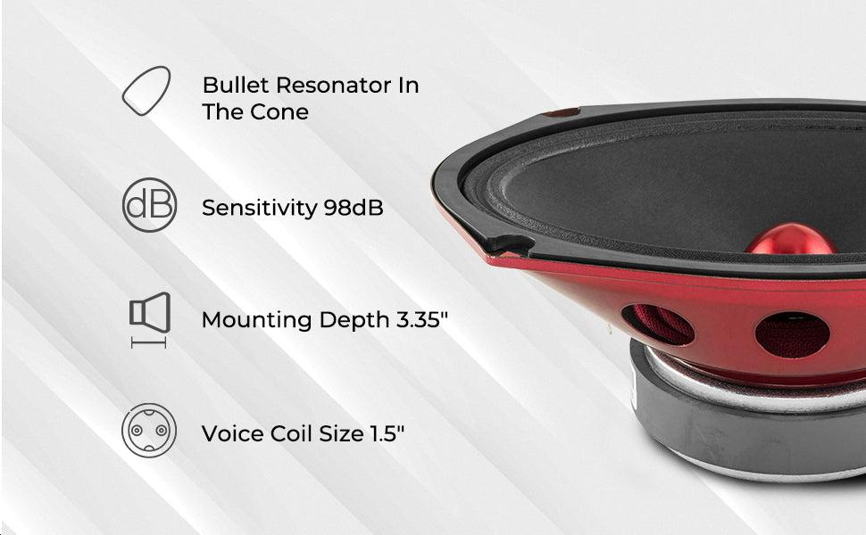 PRO-X 6X9" Mid-Range Loudspeaker with Bullet | 200W RMS 4-Ohm