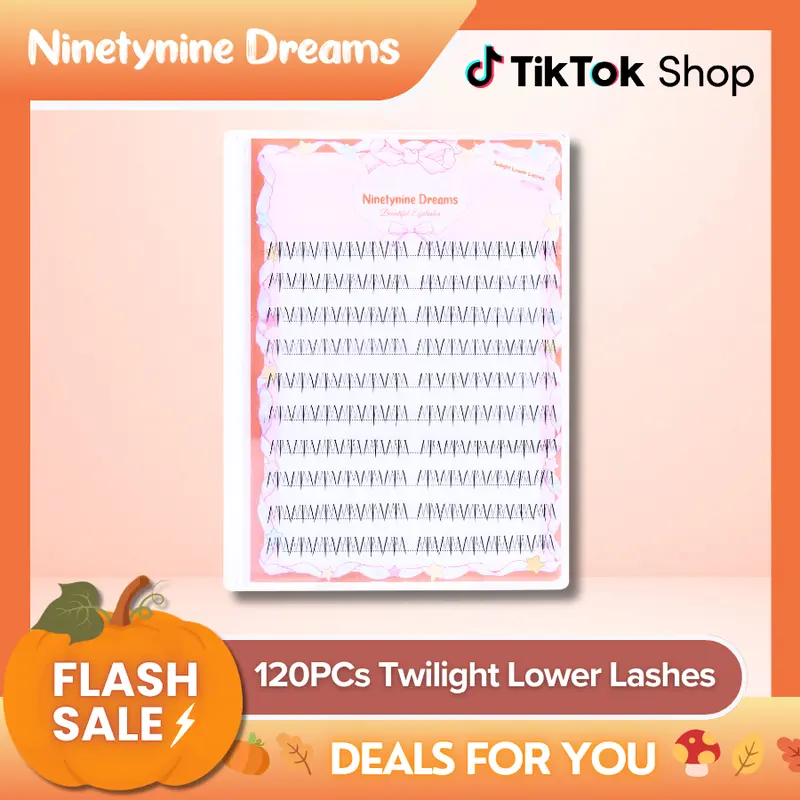 Ninetynine Dreams 120PCs Twilight Lower Lashes | C Curl Ultra-Thin Band Lightweight 6–7mm Soft Natural Comfortable Bottom Lashes — Beginner Friendly Makeup Essential DIY Bottom False Eyelashes For Everyday Makeup Cosmetic