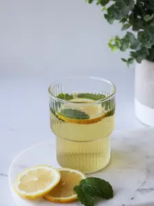 Marcel Ardani 10 oz Minimalist Vertical Stripes Glass Cup – Elegant, Durable & Non-Toxic