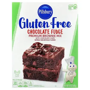 Pillsbury Chocolate Fudge Premium Brownie Mix with Chocolate Chips, Gluten Free, 15.5 oz (439 g)