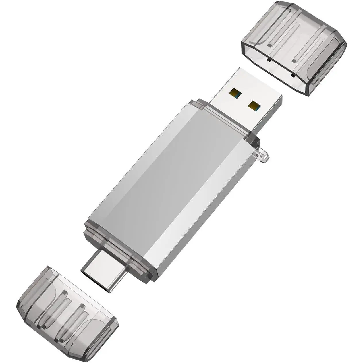128GB USB C Flash Drive, 2 in 1 USB 3.0 Type C Dual OTG Metal Thumb Drive Jump Drive Memory Stick with  Suitable for USB-C Smartphones, MacBook, Computers and Tablets ()